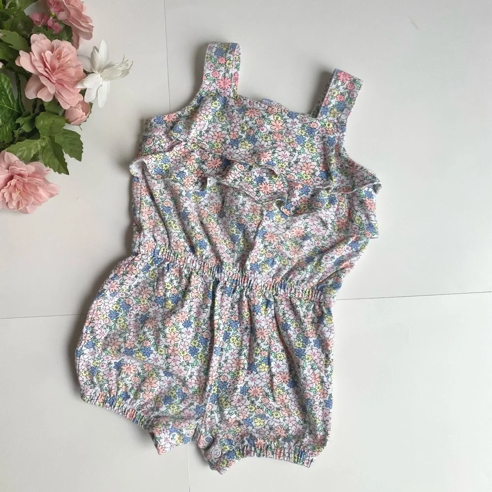 Carter’s Floral Sleeveless Ruffled Baby/Infant Girl Short Romper